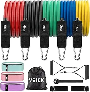 VEICK Resistance Bands, Exercise Bands, Workout Bands, Resistance Bands for Working Out with Handles for Men and Women, Exercising Bands for Fitness Weights Work Out at Home