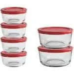 12 Piece Glass Storage Containers with Lids (6 Glass Food Storage Containers &amp; 6