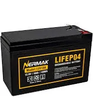 NERMAK 12V 10Ah Lithium LiFePO4 Deep Cycle Battery 2000+ Cycles Rechargeable Battery for Solar/Wind Power