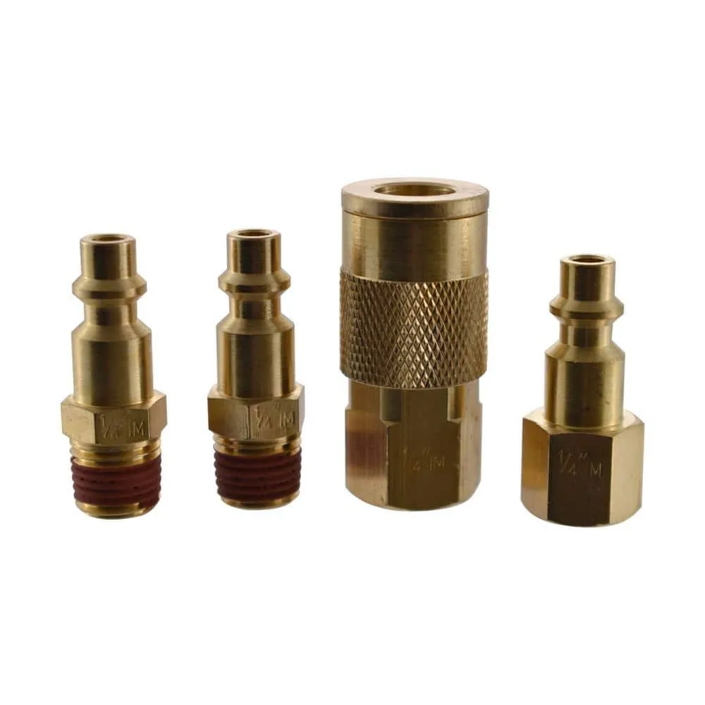 Husky 1/4 in. Industrial NPT Plug and Coupler Kit (4-Piece)