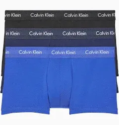 Calvin Klein Men's Cotton Stretch 3-Pack Low Rise Trunk - White - XXL