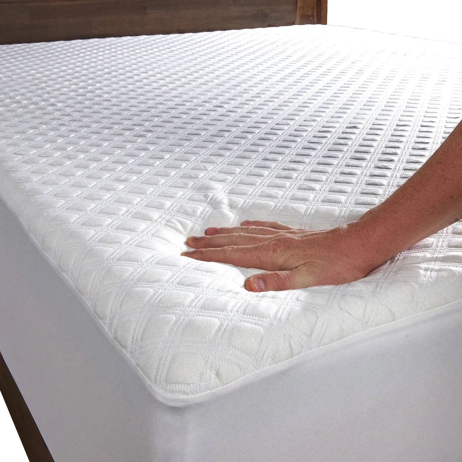 Saferest Sleepure 100% Waterproof Full Size Quilted Mattress Protector - Viscose ...