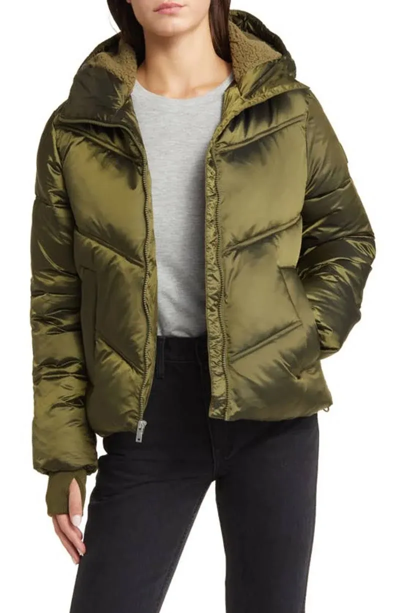 Ugg Ronney Cropped Puffer Jacket Women's Clothing Burnt Olive : MD