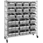 7-tier 21 Bin Rack System, Nsf Certified In Gray