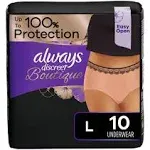 Always Discreet Women's Boutique Underwear, Peach, L - 10 count