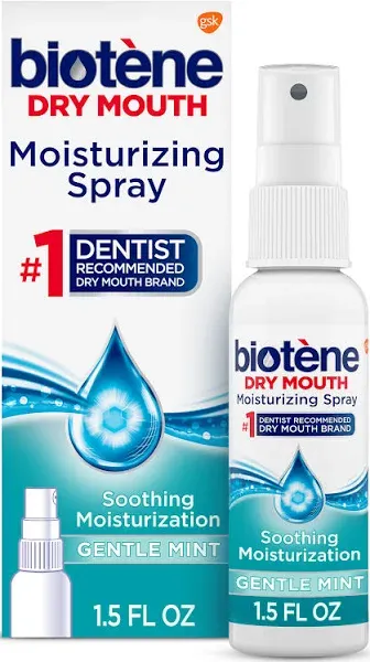 Biotene Dry Mouth Moisturizing Spray, Alcohol-Free Breath Fresheners Spray, 1.5