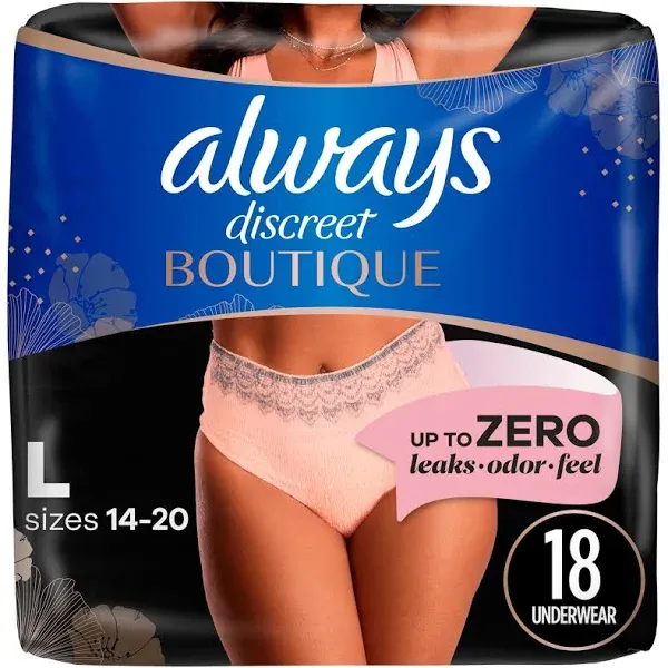 Always Discreet Boutique Incontinence 12 Underwear Culottes Size S/M Maximum