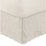 Greenland Home Paisley Quilted Bed Skirt, Ivory, Twin