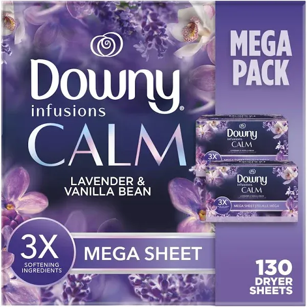 Downy Infusions Calm Mega Dryer Sheets, 22 x 32 cm (130 ct)