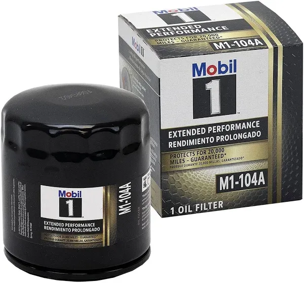 Mobil1 M1-104A Engine Oil Filter &amp; 5 Quarts Mobil1 5W20 Full Syn. H/M Motor Oil