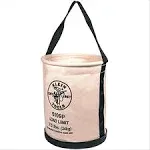 Klein Tools 5109P Wide Straight Wall Bucket with Pocket Canvas