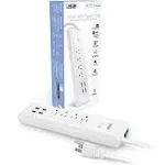 Feit Electric 5 ft. L 4 Outlets Wi-Fi Power Strip with USB White