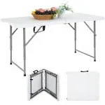 Folding Table, Half Portable Folding Picnic Table for Camping Parties & Events