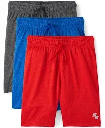 The Children's Place Boys' Athletic Basketball Shorts, 3 Pack