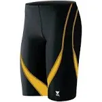 TYR Alliance Splice Jammer Swimsuit, Black/Gold, Size 30, Men's