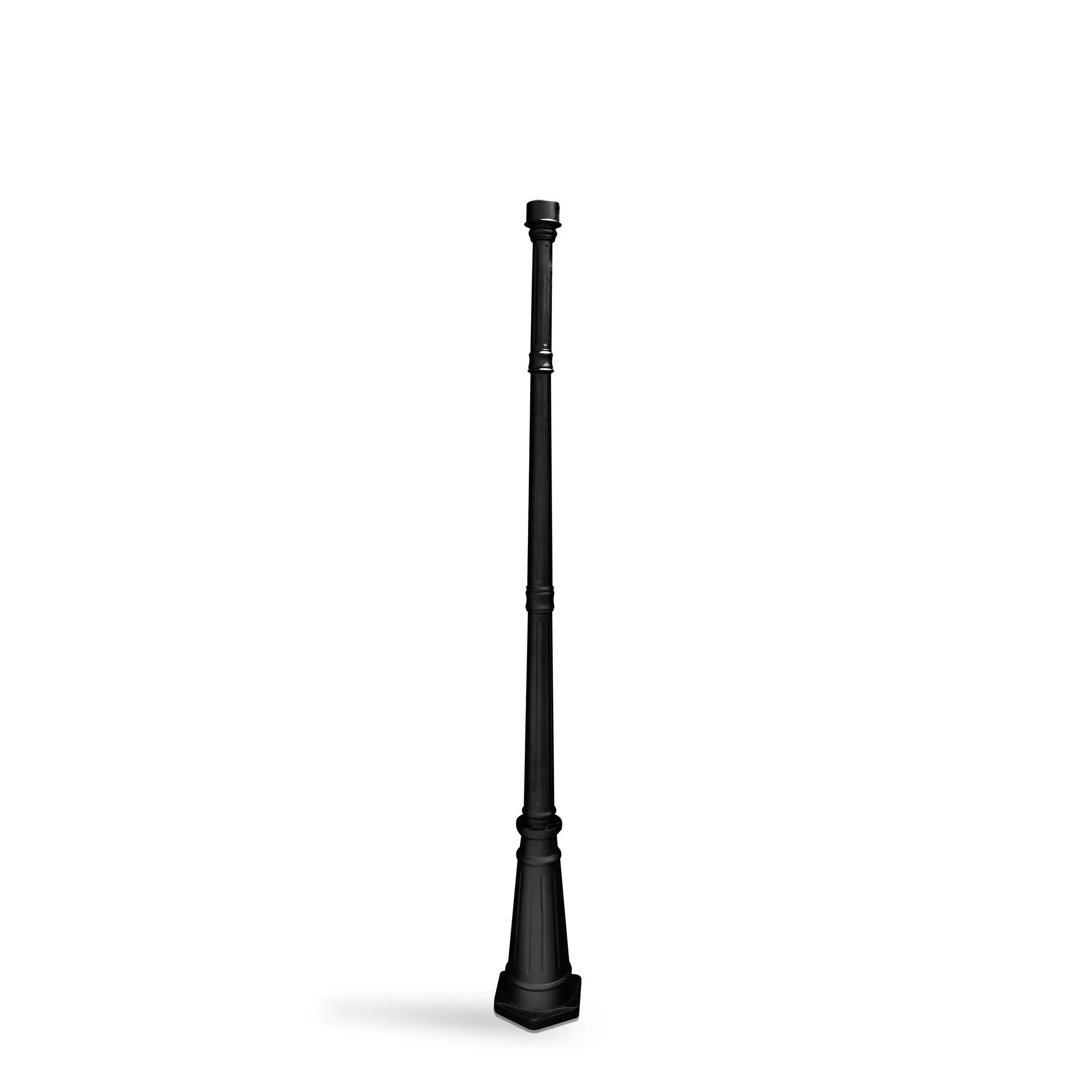 Gama Sonic Universal Outdoor Lamp Post for Solar Lights, Black Cast Aluminum Pole with 3" Fitter Mount, 79" Tall,GS-DP55F-BLK