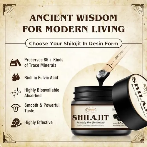 Pure 100% Himalayan Shilajit, Soft Resin, Organic, Extremely Potent, Fulvic Acid