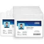 Staples Heavy-Duty ID Badge Holders, 3-3/8" x 3-7/8", Plastic, Clear, 50/Pack (37867)