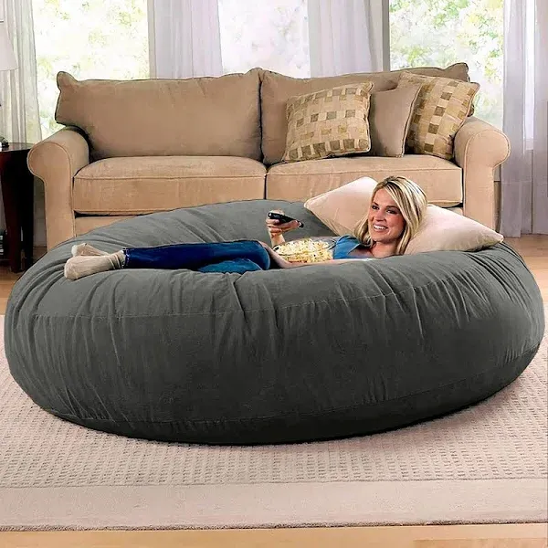 Jaxx 6 ft Cocoon - Large Bean Bag Chair for Adults, Camel