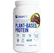 LeanFit Organic Plant-Based Protein Powder, Natural Vanilla Flavor - Vegan, USDA Organic Certified, Soy-Free, Gluten-Free, Dairy-Free, Sugar-Free, Non-GMO - 21g Protein, 19 Servings, 1.58 Pound Tub