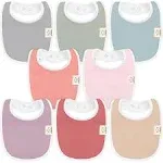 KeaBabies 8-Pack Baby Drool Bibs Muted Pastel