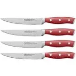 Henckels Forged Accent 4 PC Steak Knife Set Red