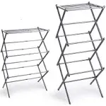 3-Tier Collapsible Drying Racks | Silver | Air Drying &amp; Hanging | Foldable Porta