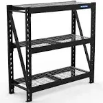 WORKPRO 3-Tier Garage Shelving Unit, Heavy Duty 5400 LBS Load Capacity, Metal Storage Rack, 50”W x 18”D x 47”H Height Adjustable, Industrial Shelving for Garage, Warehouse, Shop