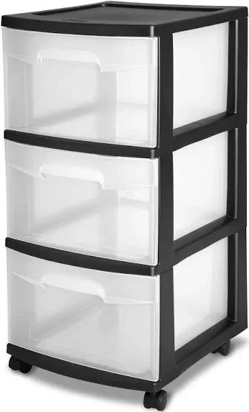 Sterilite 3 Drawer Cart Plastic