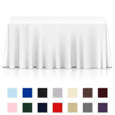 Lann's Linens Rectangular Polyester Fabric Tablecloth for Wedding, Banquet, Restaurant