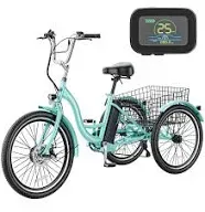 MOONCOOL Electric Tricycle Electric Bicycle Electric Trike, 24&#034; 26&#034; 3 Wheel 350W