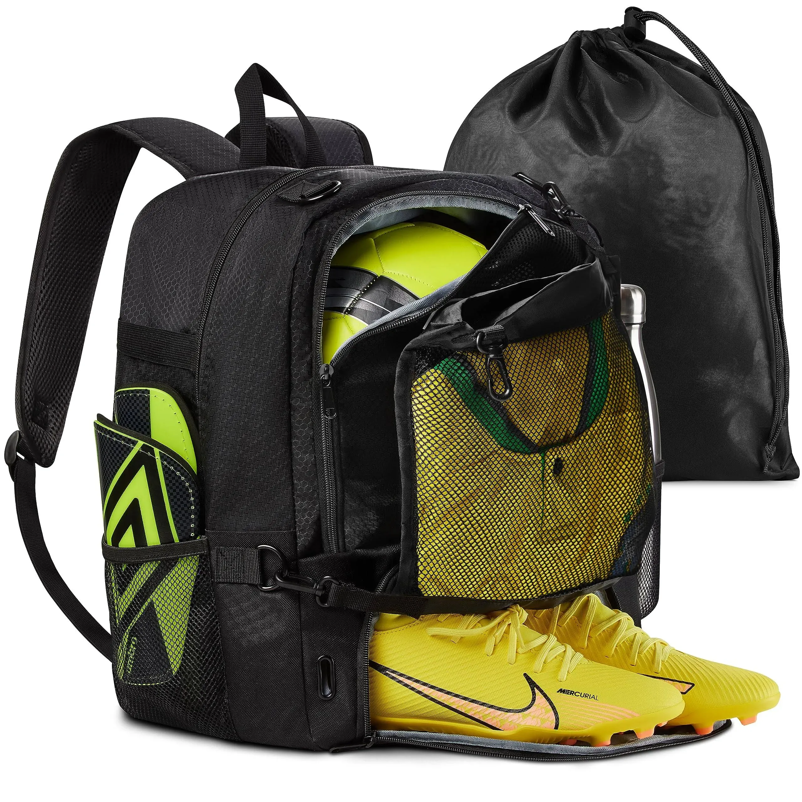 33-Liter Soccer Backpack w/Detachable Mesh for Dirty Jersey - Soccer Backpack 