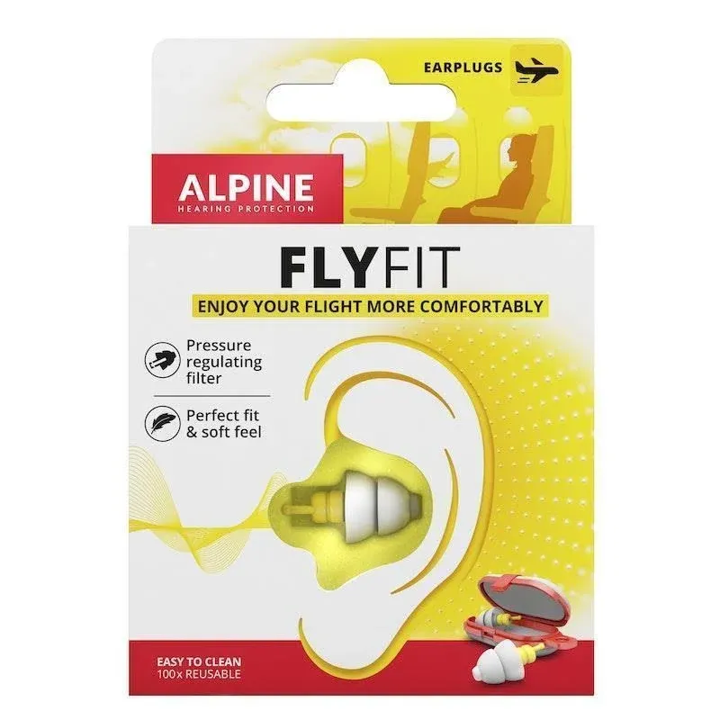 Alpine FlyFit Earplugs — Airplane Flying Flight Filter Ear Plugs For Traveling