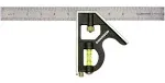 12 Inch Combination Square Swanson Stainless Blade, Level, Scribe