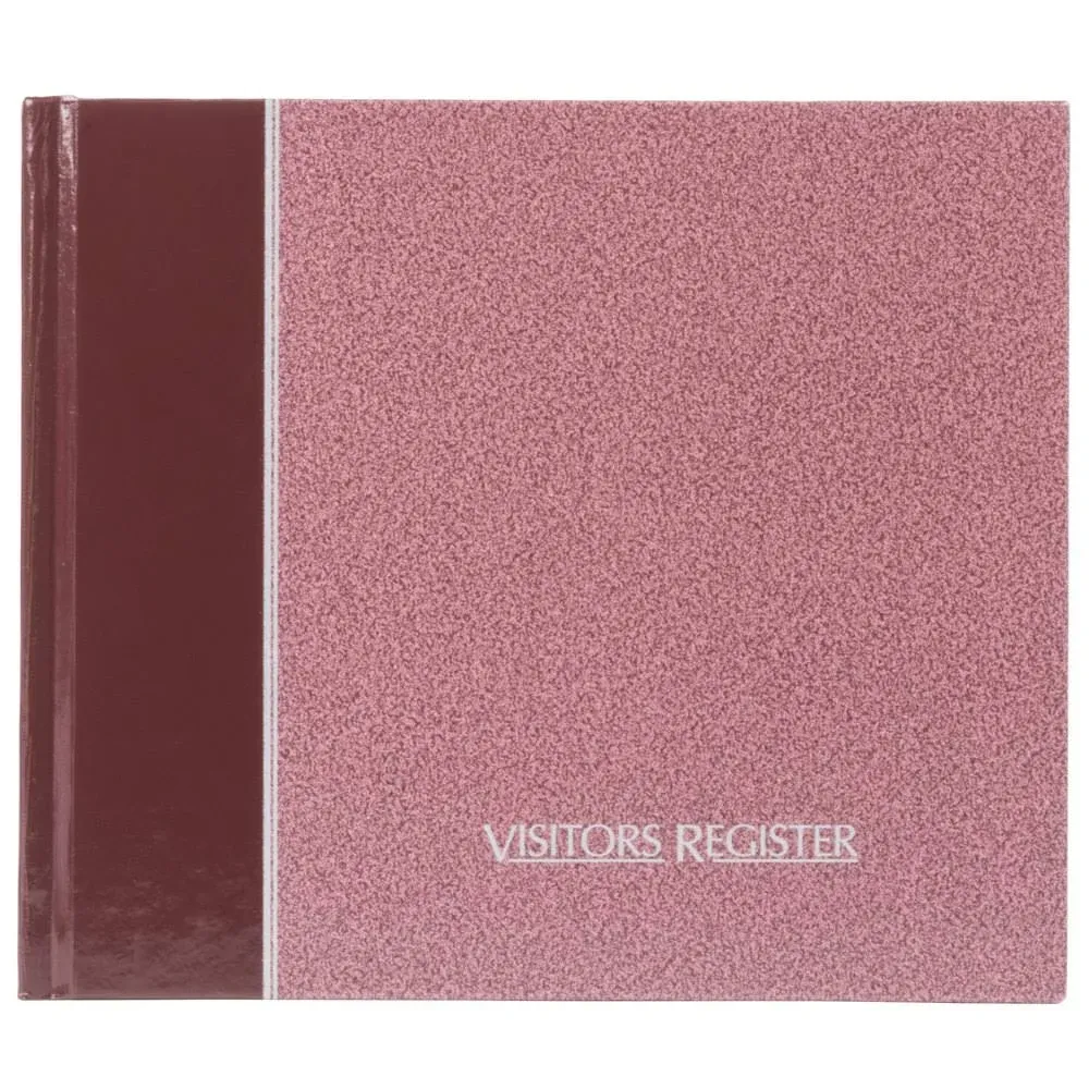 Rediform Visitor Register Book Hardcover Burgundy