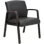 Alera Reception Lounge Series Guest Leather Chair, Espresso/Black