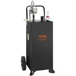 VEVOR 30 Gallon Gas Caddy, Fuel Storage Tank with Wheels, Portable Fuel Caddy with Manuel Transfer Pump, Gasoline Diesel Fuel