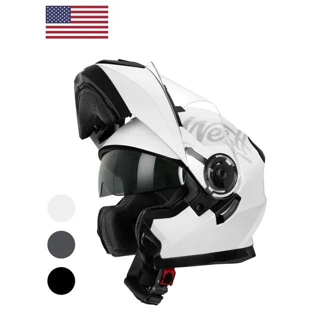 Westt Motorcycle Modular Helmets - Full Face Motorcycle Helmet with Flip up Dual Visor, DOT Approved Open Face Modular Helmets for Adults Motorcycle, Men Women Helmet for Motorbike Street Bikes ATV