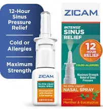 Intense Sinus Relief No-Drip Liquid Nasal Spray with Cooling Menthol &amp; Eucalyptu