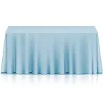 Lann's Linens - 90" x 132" Premium Tablecloth for Wedding / Banquet / Restaurant - Rectangular Polyester Fabric Table Cloth - Baby Blue