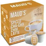 Maud's Spiced Chai Latte Pods, Spiced Cha Cha Chai Latte, Compatible w/ K-Cup Brewers, 72ct