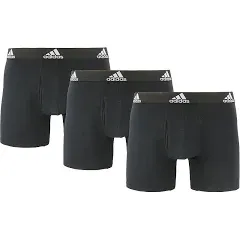 Adidas Men's Stretch Cotton 3-Pack Trunk, Bold Blue/Onix Grey/Black / L