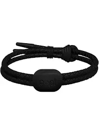 Popl Rope Band - Digital Business Card Bracelet Wearable - Tap to Share NFC & QR Code - iPhone & Android (Black Rope Style)