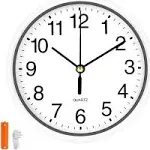 Silent Wall Clock Non Ticking, 6 Inch Wall Clocks Battery Operated, Small Analog Clock for Bedroom Home Office Kitchen Bathroom School, Easy to Read (Color : Black)