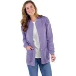 Catalog Classics Snap-Front Fleece Cardigan - Periwinkle - 3X