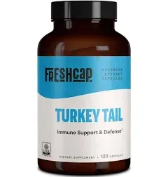 Freshcap Turkey Tail Immune Support Mushroom   120 Caps Exp 6-2025 SLC-164