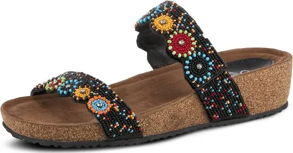 Bahama Embellished Slide Sandal In Gold Multi