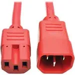 Tripp Lite P018-006-ARD Heavy Duty Computer Power Extension Cord 15A, 14 AWG, C14 to C15, Red - 6 ft