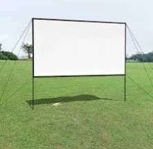 Portable Projector Screen 100 inch with Stand 16:9 HD Foldable Silver Black Backing Projection Screen Anti-Crease Movies Screen for Outdoor Backyard Theater