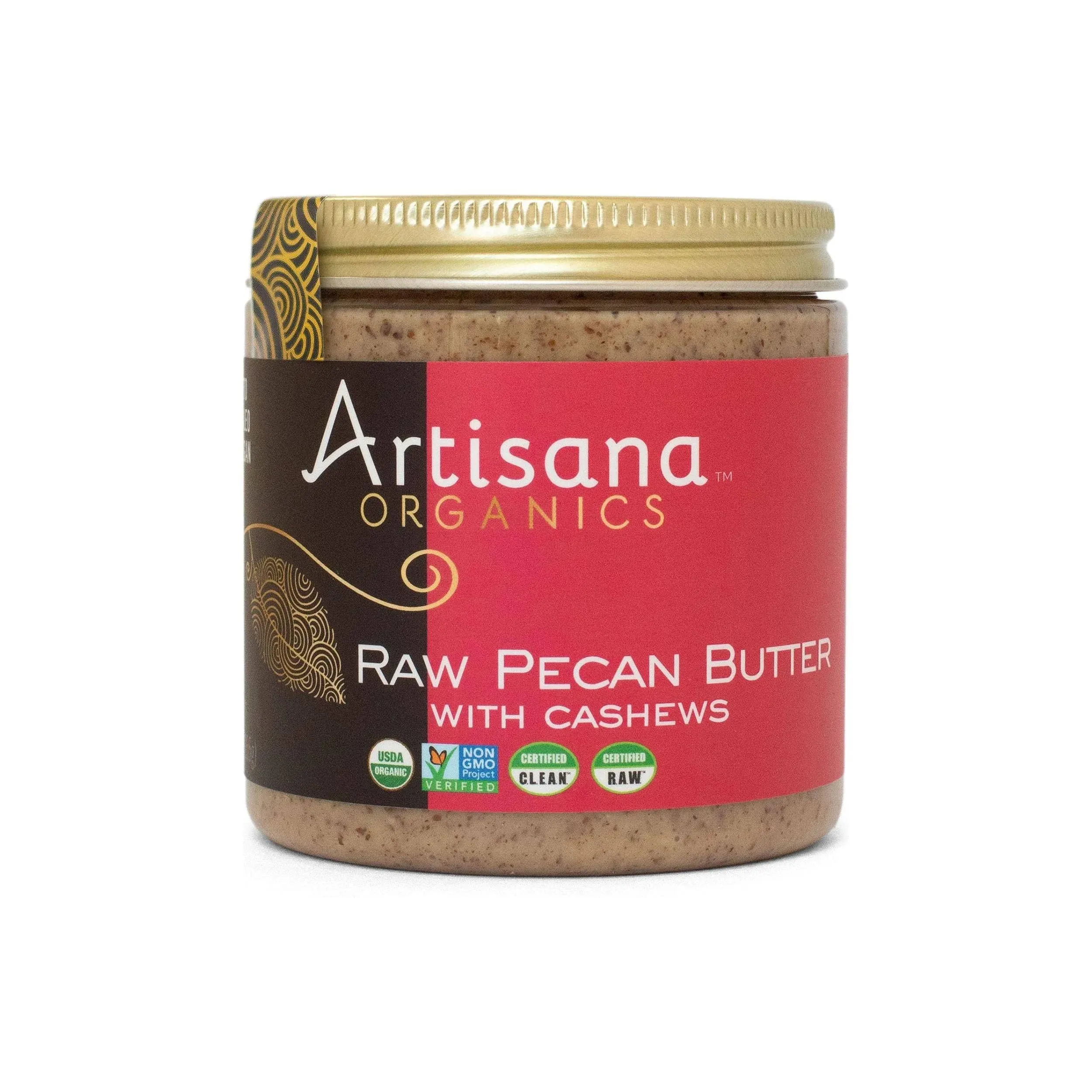 Artisana Organics Raw Pecan Butter with Cashews - No Sugar Added, Just Two Ingredients - Vegan, Paleo and Keto Friendly, Non-GMO, 9oz Jar